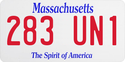 MA license plate 283UN1