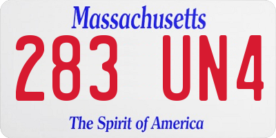 MA license plate 283UN4