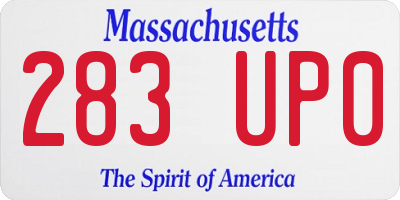 MA license plate 283UP0