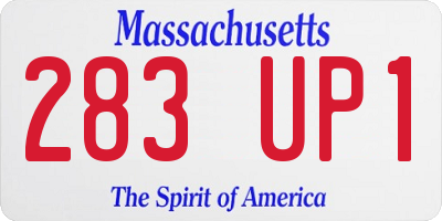 MA license plate 283UP1