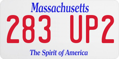 MA license plate 283UP2