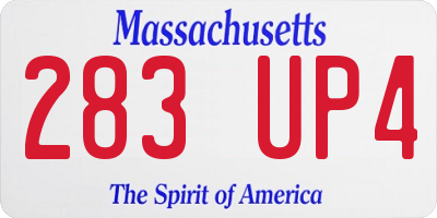 MA license plate 283UP4