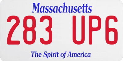 MA license plate 283UP6