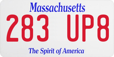 MA license plate 283UP8