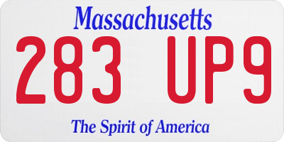 MA license plate 283UP9