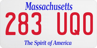 MA license plate 283UQ0