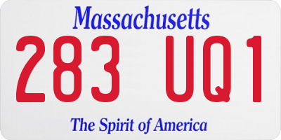 MA license plate 283UQ1