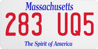 MA license plate 283UQ5