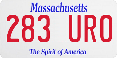 MA license plate 283UR0