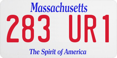MA license plate 283UR1
