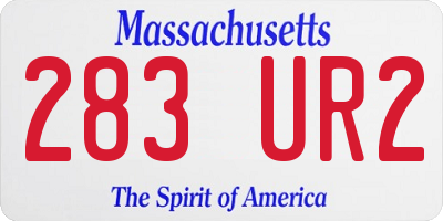 MA license plate 283UR2