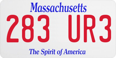 MA license plate 283UR3