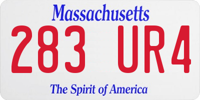 MA license plate 283UR4