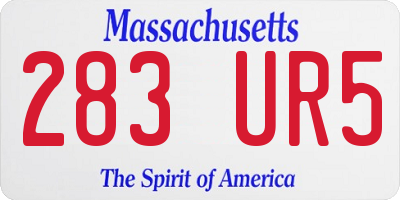 MA license plate 283UR5