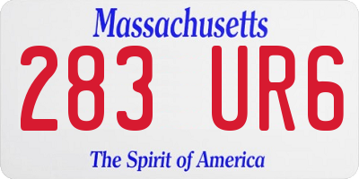 MA license plate 283UR6