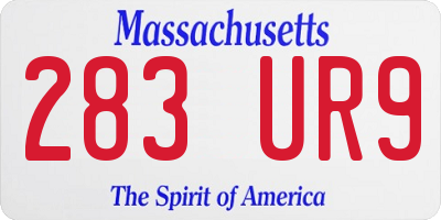 MA license plate 283UR9