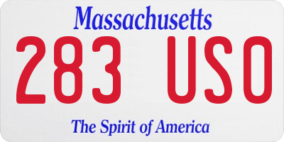 MA license plate 283US0