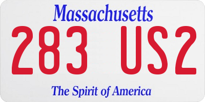 MA license plate 283US2