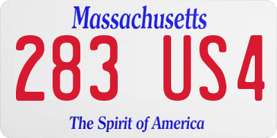 MA license plate 283US4