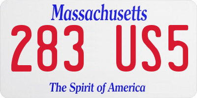 MA license plate 283US5