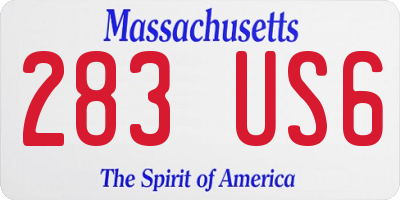 MA license plate 283US6