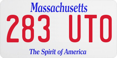 MA license plate 283UT0