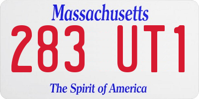 MA license plate 283UT1