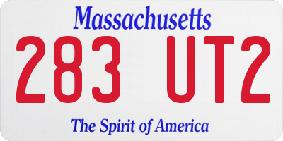 MA license plate 283UT2