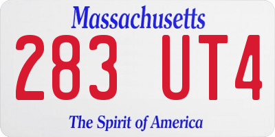 MA license plate 283UT4