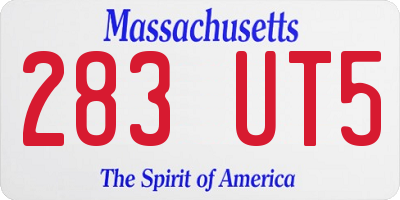 MA license plate 283UT5