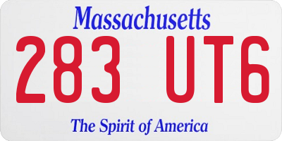 MA license plate 283UT6