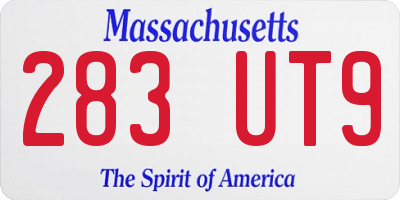 MA license plate 283UT9