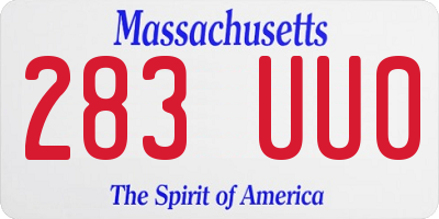 MA license plate 283UU0