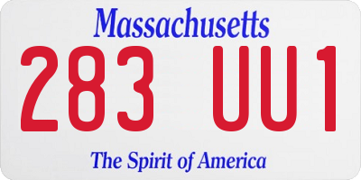 MA license plate 283UU1