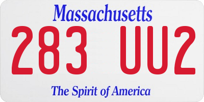 MA license plate 283UU2