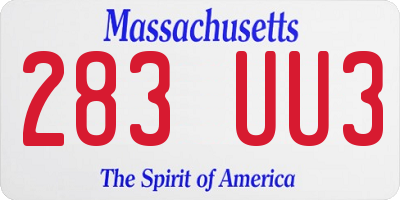 MA license plate 283UU3