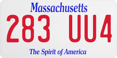 MA license plate 283UU4