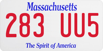 MA license plate 283UU5