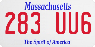 MA license plate 283UU6