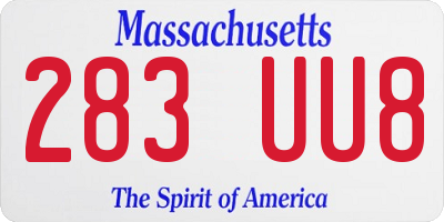 MA license plate 283UU8