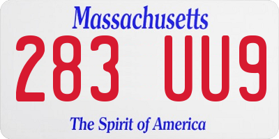 MA license plate 283UU9