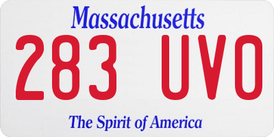 MA license plate 283UV0