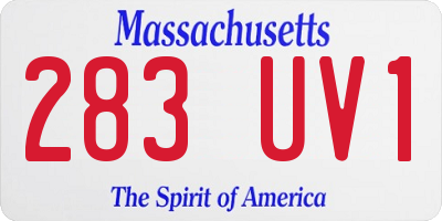 MA license plate 283UV1