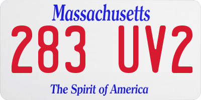 MA license plate 283UV2