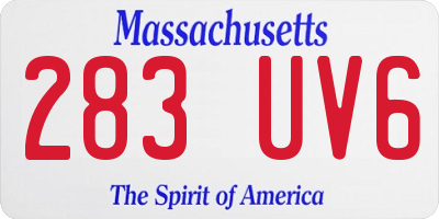 MA license plate 283UV6