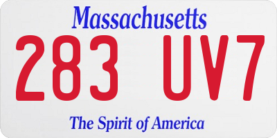 MA license plate 283UV7