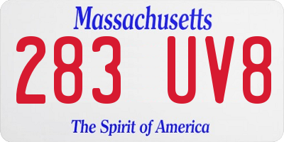 MA license plate 283UV8