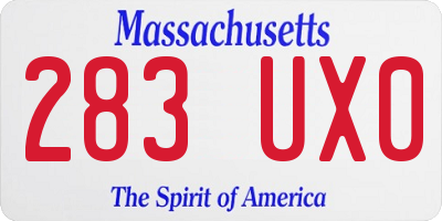 MA license plate 283UX0