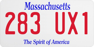MA license plate 283UX1