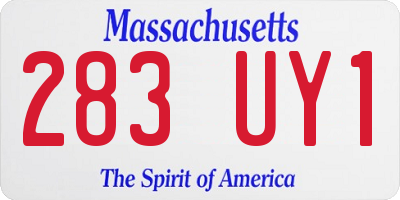 MA license plate 283UY1